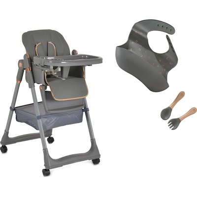 Moni Столче за хранене Moni - Lindo, сиво + подарък (111589)