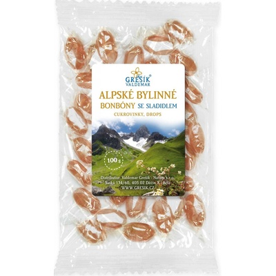 Grešík Alpské bylinné cukríky so sladidlom 100 g