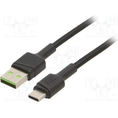Green Cell KABGC22 USB 2.0, USB A vidlice, USB C vidlice, 1,2m, černý