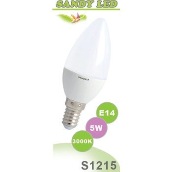 Sandy LED žárovka LED E14 C37 S1215 5W Teplá bílá