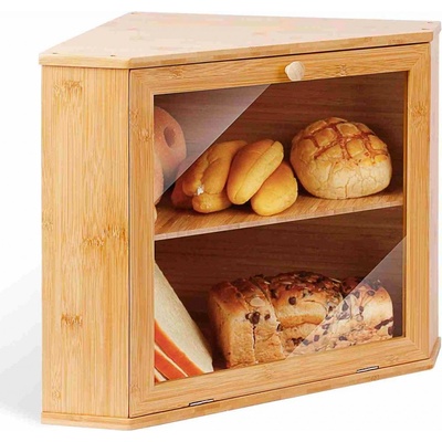 Bambusový chlebník dvojitý, rohový 32 x 32 x 34 cm - Leader Accessories