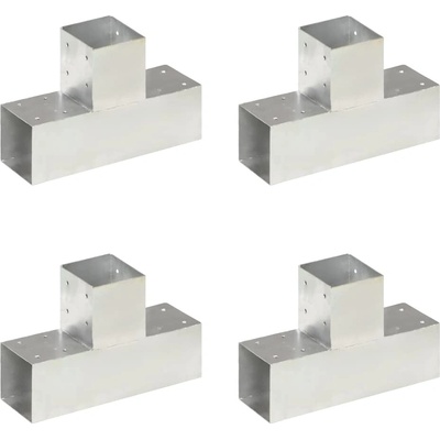 Greatstore Trámová spojka 4 ks ve tvaru T pozinkovaný kov 91 x 91 mm