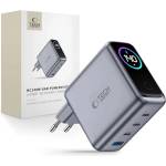 Tech-Protect powervision nc140w-gan мрежово зарядно устройство с 4 порта pd 140w / qc3.0, тъмносиво