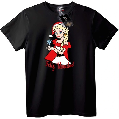 NOONEBRAND Тениска Elsa Дядо Коледа - L, Black