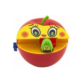 Pokladnička červené jablko s červíkom na kľúčik