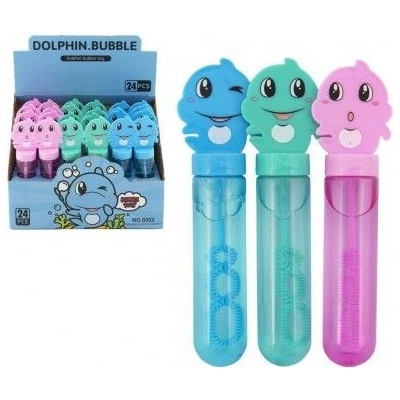 Teddies Bublifuk trubice delfín 14cm 3 barvy 24ks