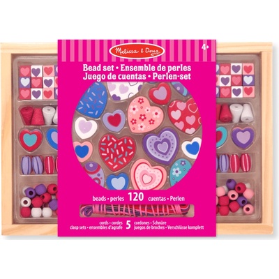 Melissa & Doug - Дървен комплект за създаване на бижута - Сърцa (8)