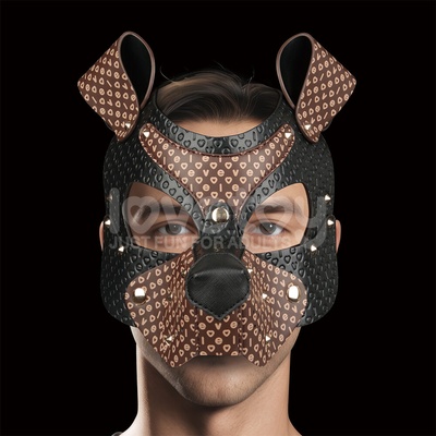 LoveToy Rebellion Reign Classic Pup Mask Black-Brown