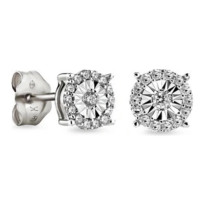 L'Amour Diamonds naušnice pecičky bílé zlato s diamanty JE4635W