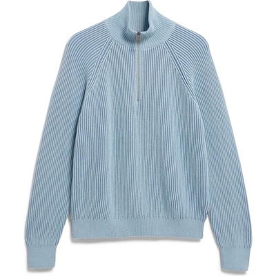 ARMEDANGELS Дамски пуловер ARMEDANGELS Women's Troyer Vanisé Knit Sweater Jumper - Blue Glow / Dark Blue Glow (117-3695-0113)