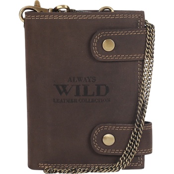 Wild Always pánska kožená peňaženka zabezpečená technológiou RFID Mindszent univerzálna hnědá