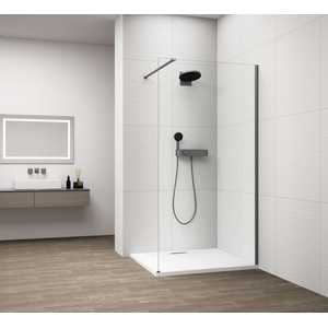 POLYSAN Esca - Душ стена Walk-In 80x210 см, Antidrop, прозрачно стъкло/gun metal ES1080-11 (ES1080-11)
