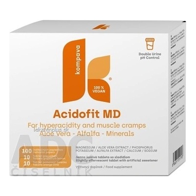 Kompava Acidofit MD Mix 2 x 10 tabliet + lakmusové papieriky 100 ks