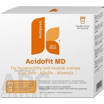 Kompava Acidofit MD Mix 2 x 10 tabliet + lakmusové papieriky 100 ks
