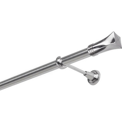 OK-GarnýžeCZ Garnýž kovová jednořadá 25mm Swing nerez 180 cm do stěny / na tunýlek - bez kroužků