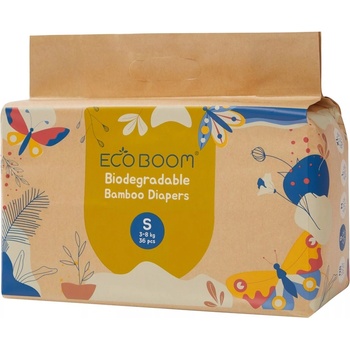 Eco Boom Бебешки бамбукови пелени Eco Boom - Pure, размер 2, 36 броя (ECO BOOM)