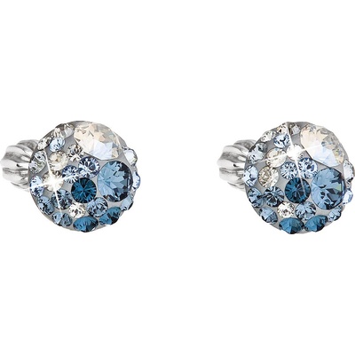 Pavona pecka s krystaly Swarovski modré kulaté 31336.3 ice blue