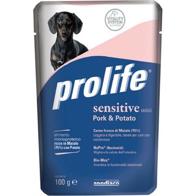 Zoodiaco Prolife Sensitive Adult Mini vepřové a brambory 100 g