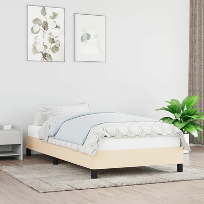 Nábytek XL 346685 Rám postele bez matrací krémově textil