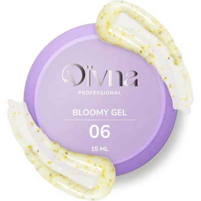Divna Bloomy stavební gel s kvítky na nehty 06 15ml