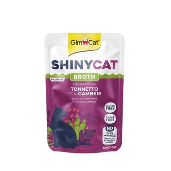 GimCat ShinyCat Tuna with Shrimps пауч с риба тон и скариди в натурален бульон 70gr