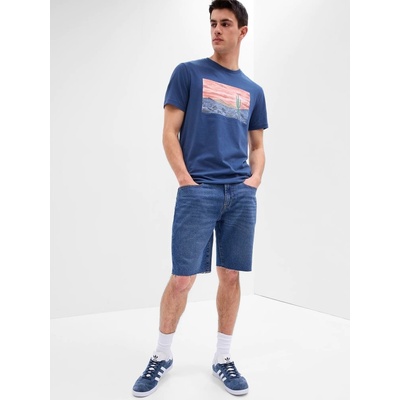 GAP 674120-00 džínové kraťasy straight modrá