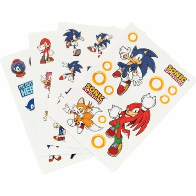 CurePink: | Set nálepek na elektroniku Sonic|Ježek Sonic: Ikony (set 17 x 23,5 cm) [GDGE025]