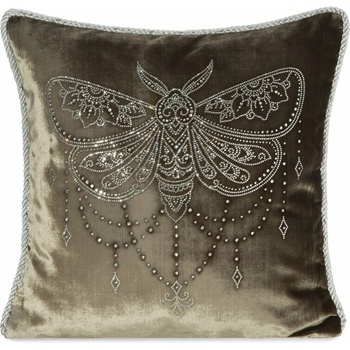 Takoy ROYAL 8 zo zamatu zdobená vzorom motýľa z kryštálikov-HF-463199 45 x 45 cm