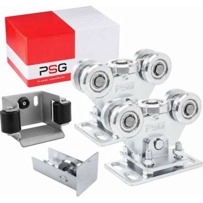 Sada pojezdových vozíků PSG 60.00P.80.19 pro posuvné brány na kolejnici 80 × 80 × 5 mm