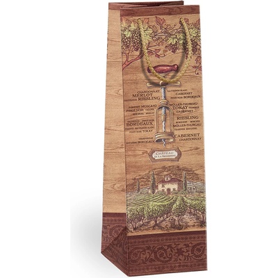 ARGUS Darčeková papierová taška NATUR na víno (11 x 36 cm) 07340069