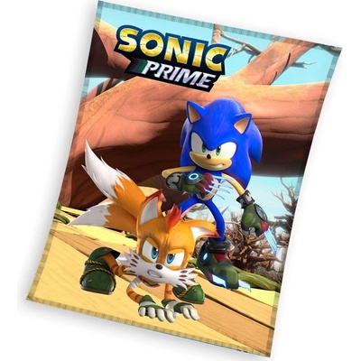 CARBOTEX TipTrade Dětská deka z mikrovlákna coral fleece JEŽEK SONIC A TAILS hnědá