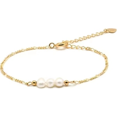 Olivie strieborný perlový náramok GOLD 8720