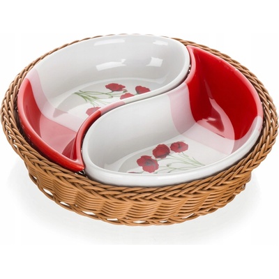 Banquet Tác v košíku Red Poppy 30,5 cm 4 díly OK – Zboží Dáma
