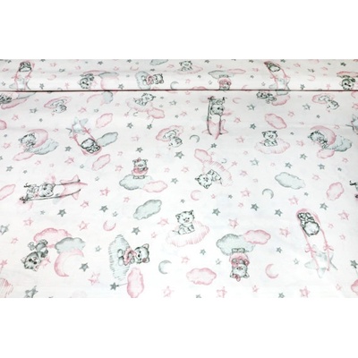 MADE IN ITALY Bavlnená látka Mačičky ružová, š. 140 cm Ružová Šírka 140 cm