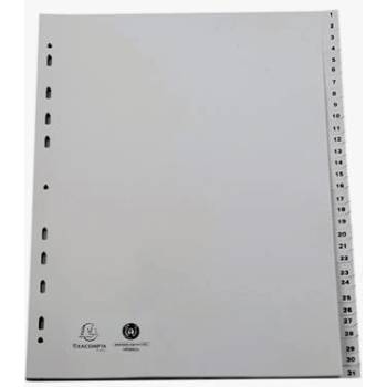 EXACOMPTA Регистър, пластмасов, a4+, 1-31, exacompta, сив 2931e (2931e)