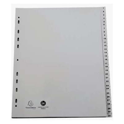 EXACOMPTA Регистър, пластмасов, a4+, 1-31, exacompta, сив 2931e (2931e)