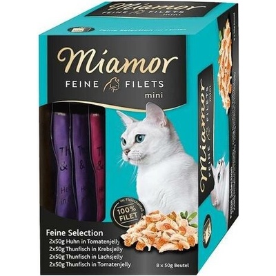 Miamor Feine Filets kuřecí maso a tuňák s rajčaty jelly 8 x 50 g