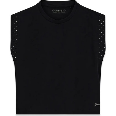 GUESS Тениска в черен цвят с кристали за момиче Guess