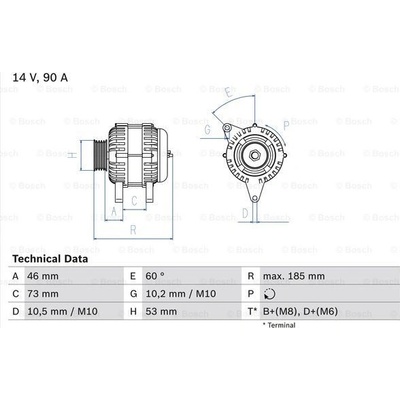 BOSCH Alternátor 0986040380