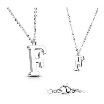 Šperky4U Ocelový řetízek s přívěškem iniciála OPD0096-F