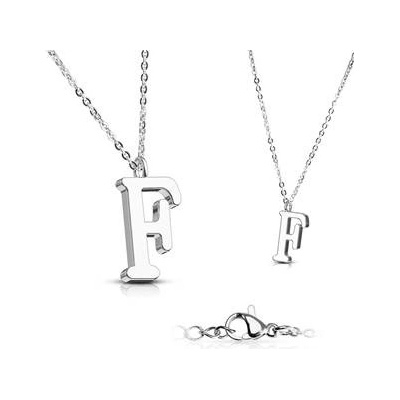 Šperky4U Ocelový řetízek s přívěškem iniciála OPD0096-F
