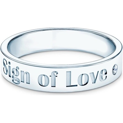 Savicki Partnerský prsteň Sign of Love biele zlato diamant plochý OP SAV2 D B