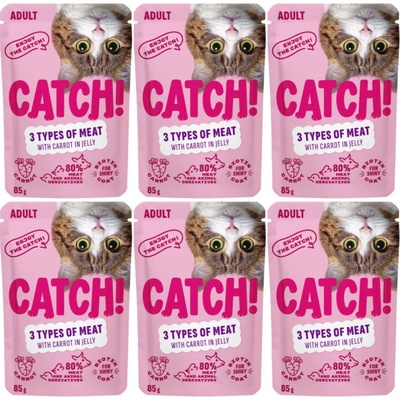 CATCH Tři druhy masa s mrkví v želé 6 x 85 g