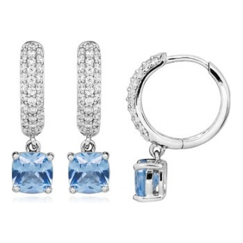 JVD SVLE0910SH8M400 Strieborné náušnice krúžky s modrým kameňom