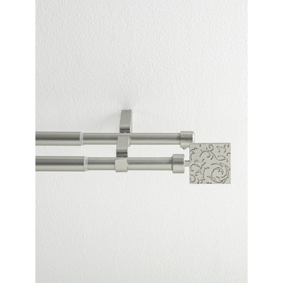 MKLuzkovinyCZ Garnýž dvouřadá Paolo - broušený nikl 120 - 210 cm – Hledejceny.cz