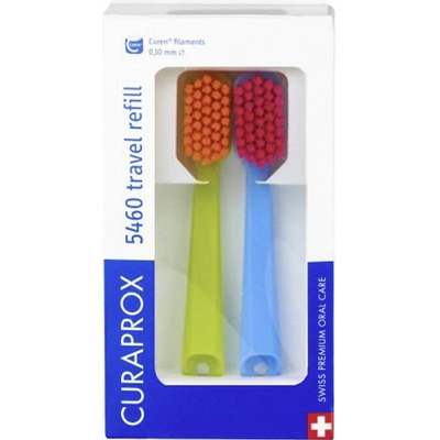 Curaprox Travel set stejnobarevný mix náhradních hlavic magenta 2 ks – Zboží Mobilmania