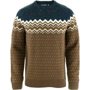Fjällräven Мъжки вълнен пуловер Fjällräven Övik Knit Sweater Jumper - Dark Oak / Navy - размер XL (005-0957-1215)