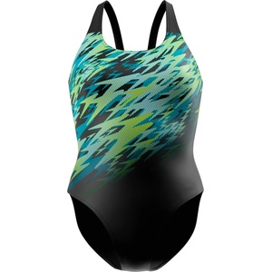 Speedo Дамски бански костюм Speedo Women's Hyperboom Placement Muscleback Swimsuit - Anthracite / Hyper Teal - размер 44 (EU) (150-2655-1216)