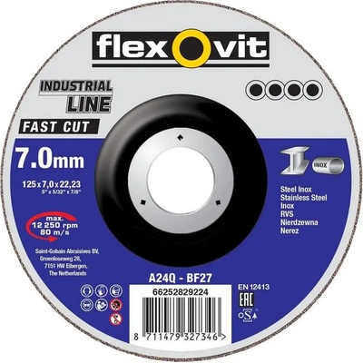 Kotuc flexOvit Industrial Line Fast Cut 125x7.0x22.2 mm, A24Q-BF27, oceľ