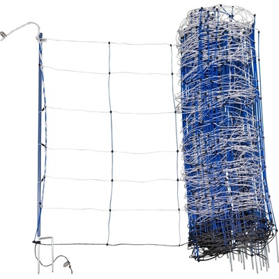 Modrá síť pro elektrický ohradník pro ovce, výška 90 cm, délka 50 m, dvojitý hrot